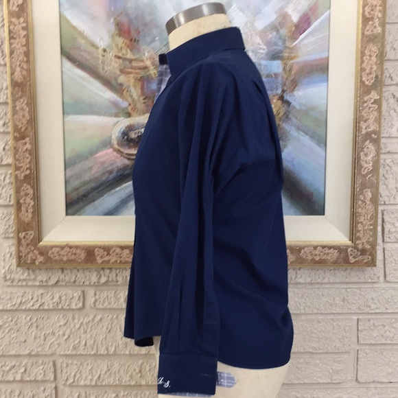 🌹From Collars To Cuffs Striped Trim Button Front Shirt Top - Picture 3 of 13